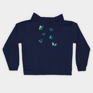 butterflies blue Kids Hoodie